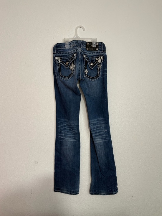Miss Me Indigo Flare Jeans with Embellished Pockets - Picture 5 of 9